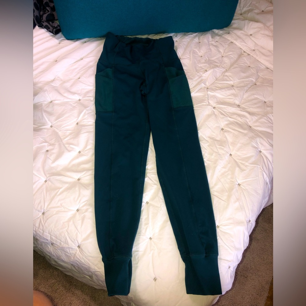 Women’s Joggers in a Dark Teal Color with side mesh pockets